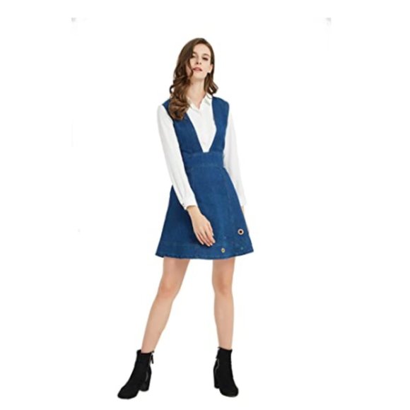 a line overall dress Belle Cie Belle Cie cami dress denim overall A-line denim dress women' main image 0